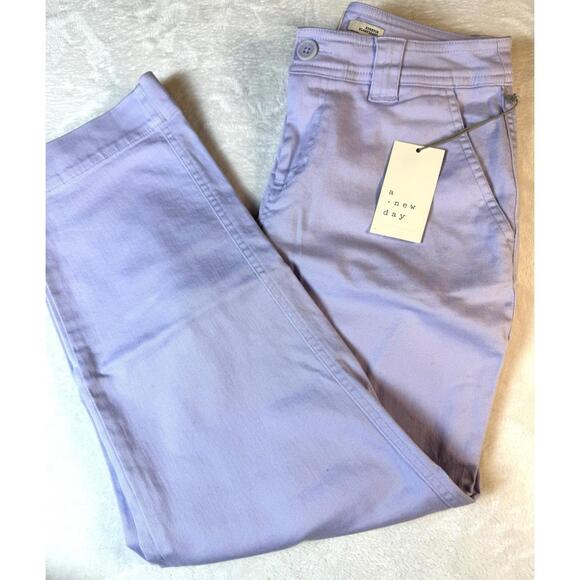 a new day Pants - A New Day Womens Pants Purple High Rise Straight Crop Stretch  Size 2R NWT